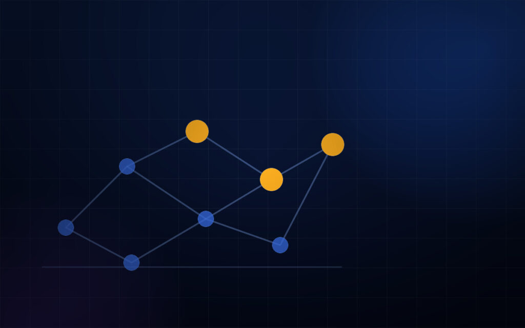 Abstract navy and amber graphic illustrating google ads