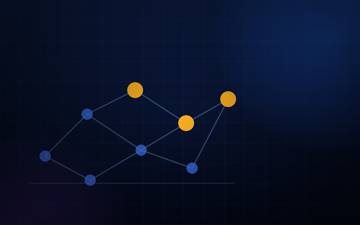 Abstract navy and amber graphic illustrating google ads